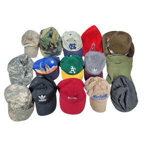 Vintage Hat Lot Leather Cowboy Gorpcore Baseball Sports Adidas UNC Western Hats